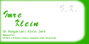 imre klein business card